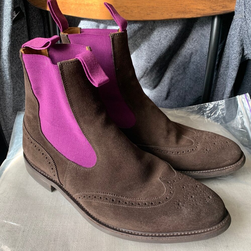 Tricker's x Sir Wilson Torino Suede Chelsea Boots UK 9